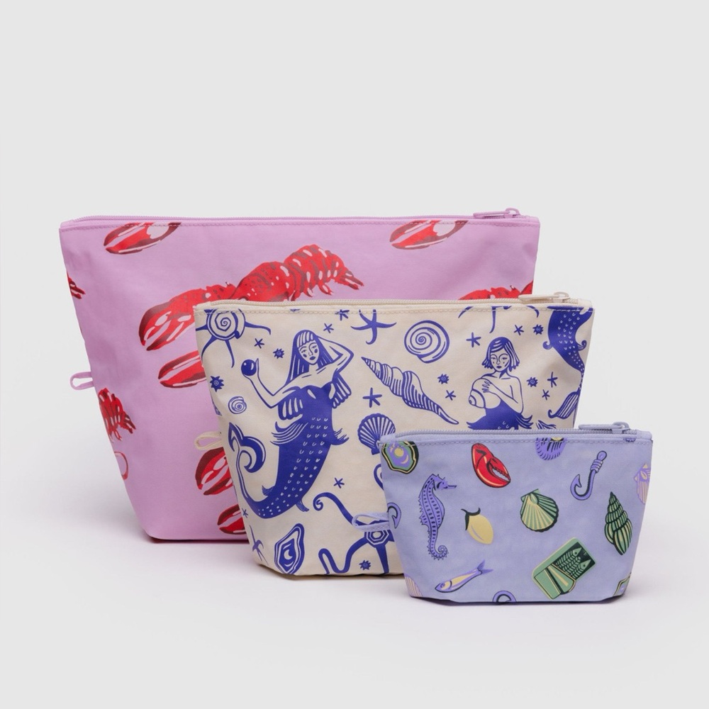 Baggu Go Pouch Set in Sea Creatures - Picture 2 of 3